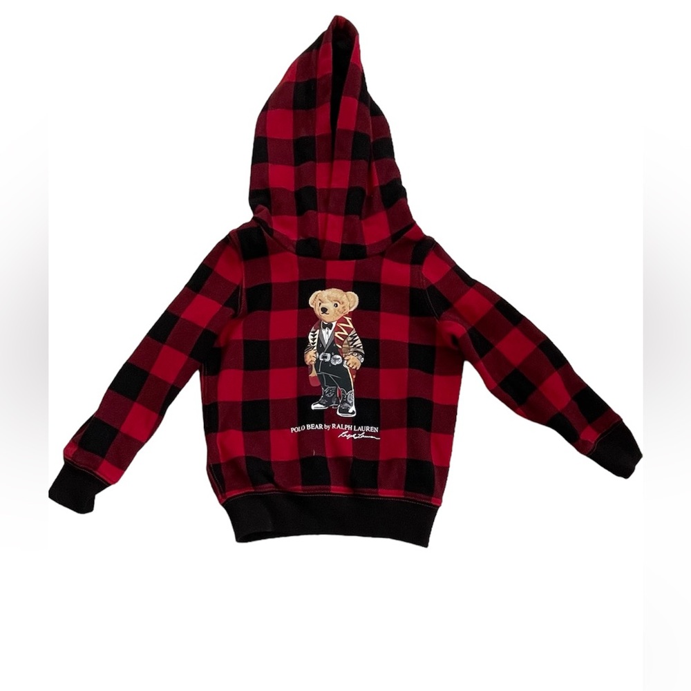 Polo by Ralph Lauren Red and Black Checkered Kids Hoodie - Picture 2 of 5